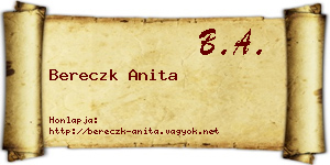 Bereczk Anita névjegykártya