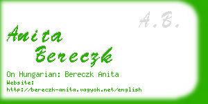 anita bereczk business card